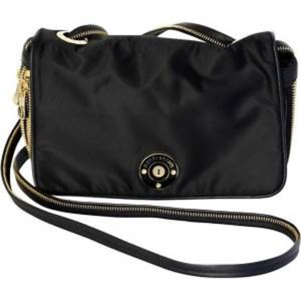 Henri Bendel  Zipper Black Nylon Cross Body Bag.
